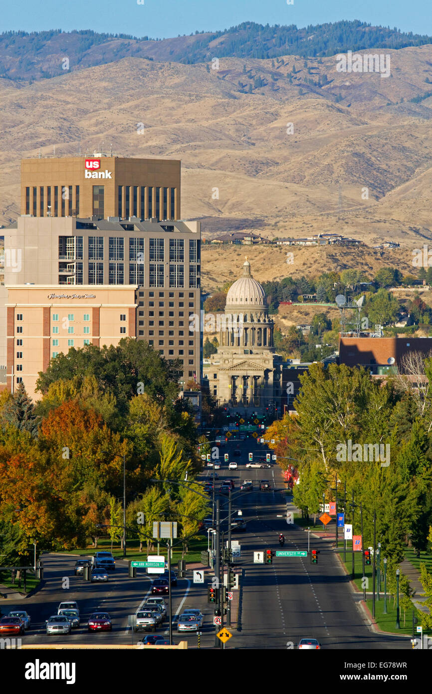 Paysage urbain de la capitale, Boise, Idaho, USA. Banque D'Images