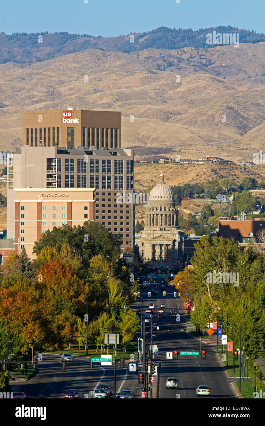 Paysage urbain de la capitale, Boise, Idaho, USA. Banque D'Images