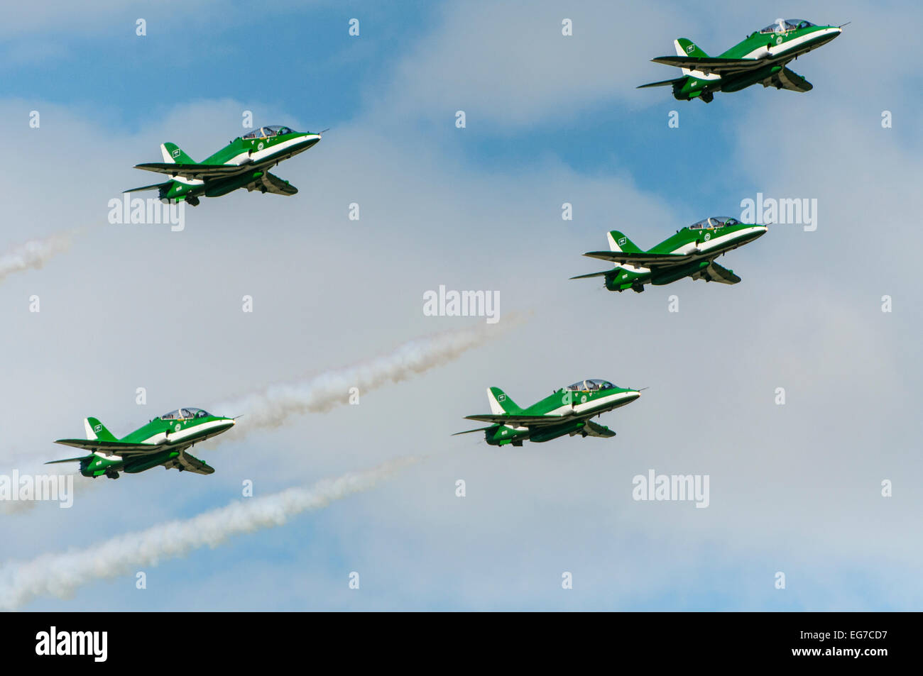 Arabie Royal Air Force, l'équipe 'Saudi, groupe des Hawks en vol Banque D'Images