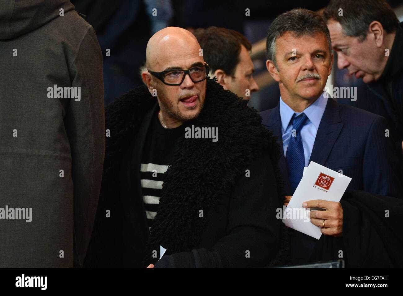 Pascal Obispo - 17.02.2015 - Paris Saint Germain/Chelsea - 1/8Finale aller Ligue des Champions.Photo : WinterPress/Icon Sport Banque D'Images