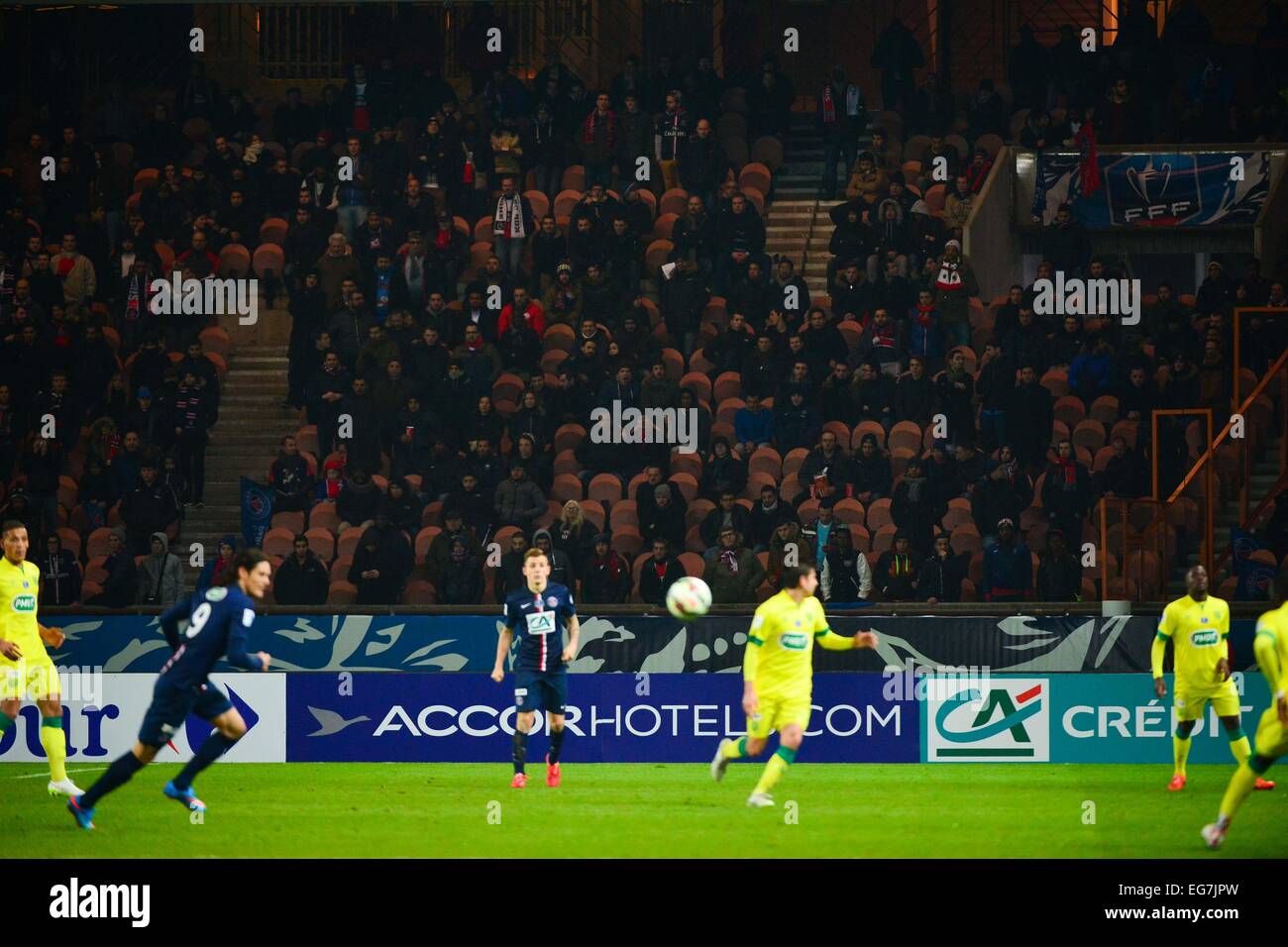 Tribunes vides - 11.02.2015 - Paris Saint Germain/Nantes - 1/8Finale le SCFP de France-.Photo : Dave Winter/Icon Sport Banque D'Images