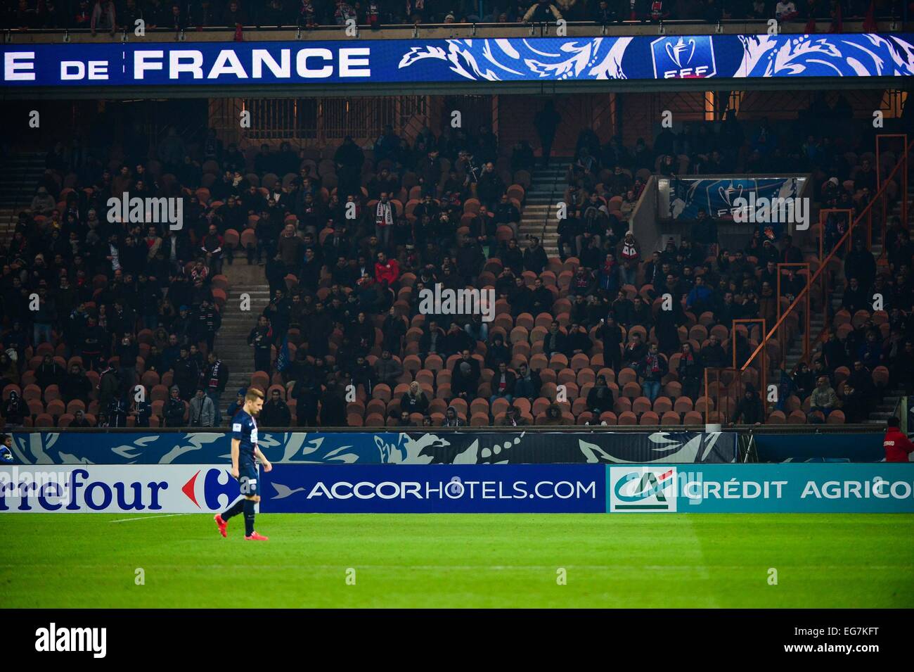 Illustration Tribunes vides - 11.02.2015 - Paris Saint Germain/Nantes - 1/8Finale le SCFP de France-.Photo : Dave Winter/Icon Sport Banque D'Images
