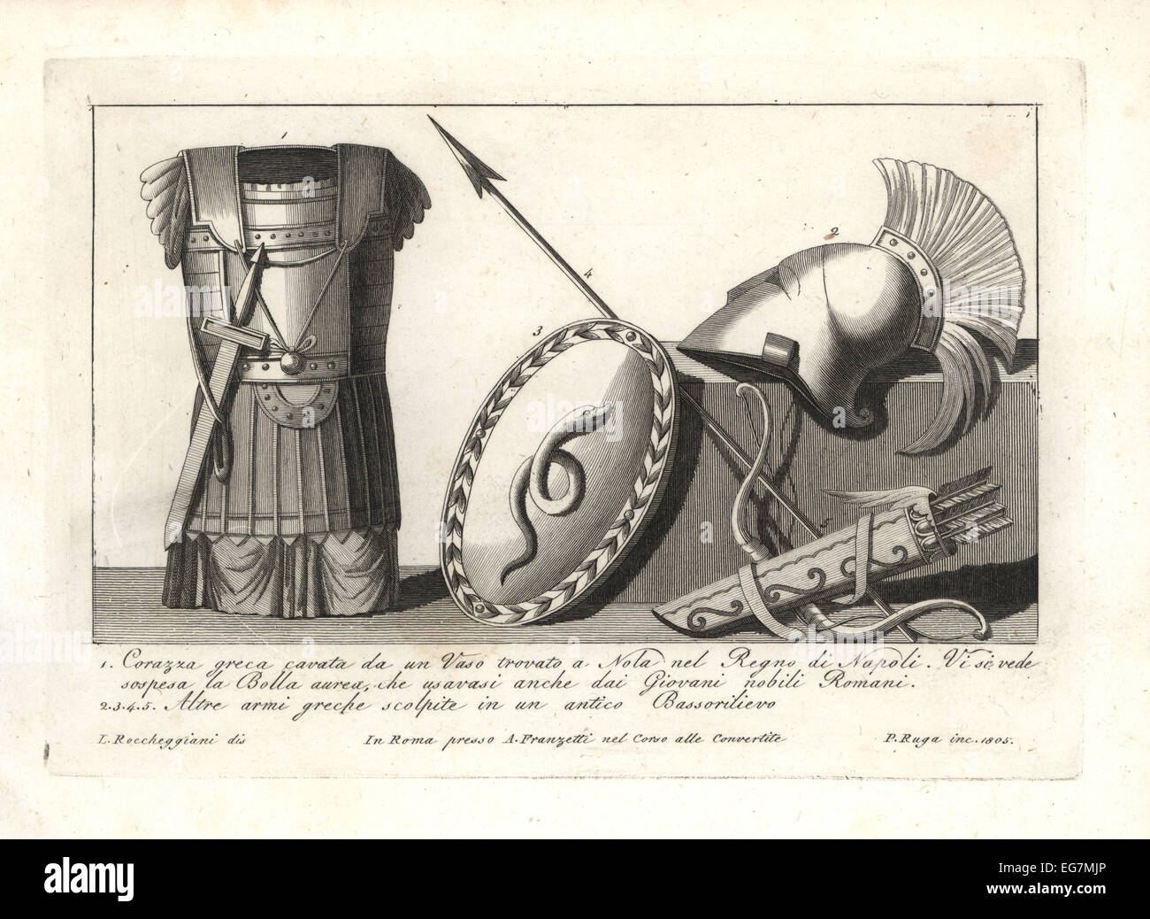 Armure militaire de la Grèce antique. Banque D'Images