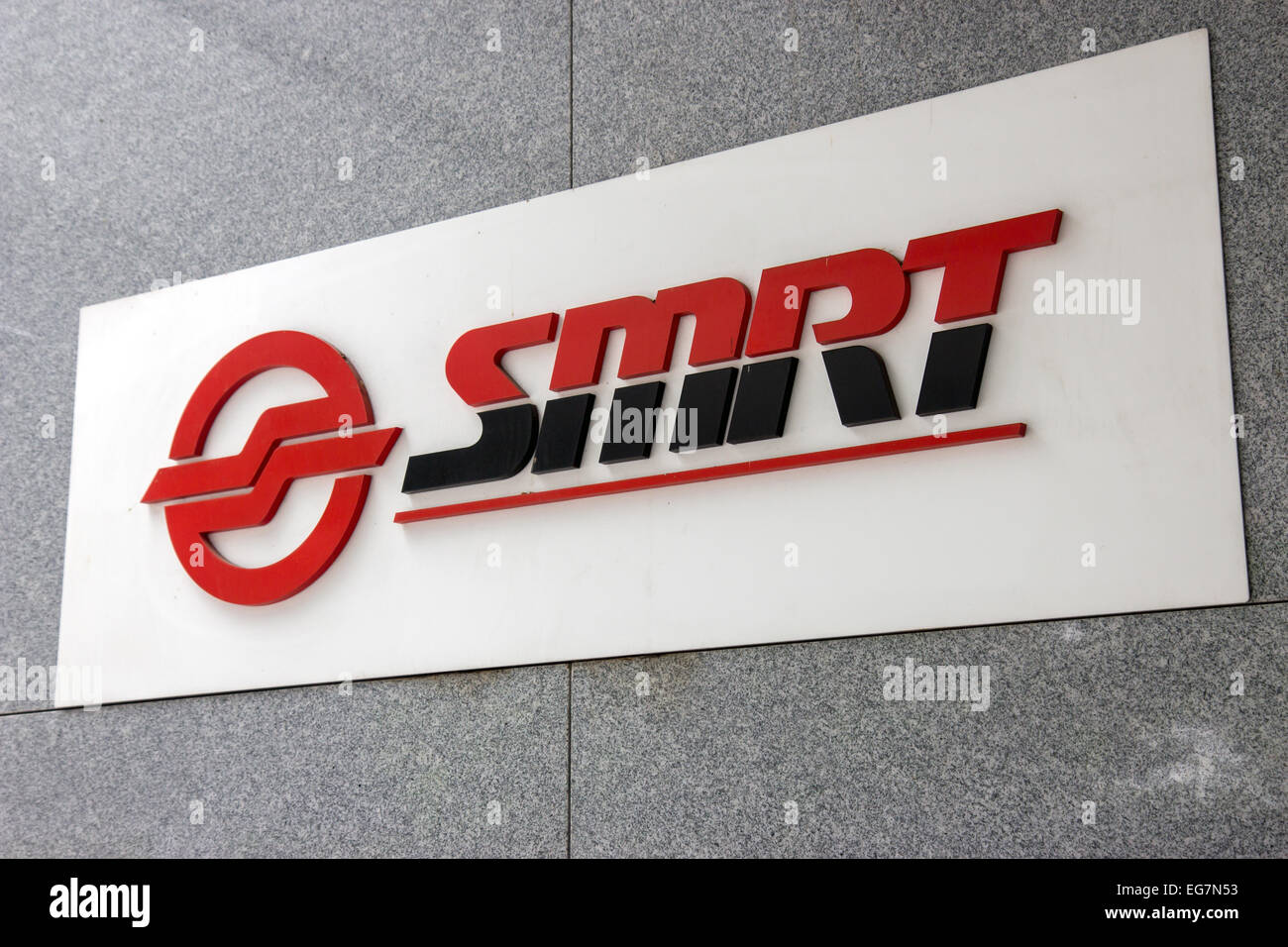 Signe Transport Corporation SMRT - Singapour Mass Rapid Transit Banque D'Images
