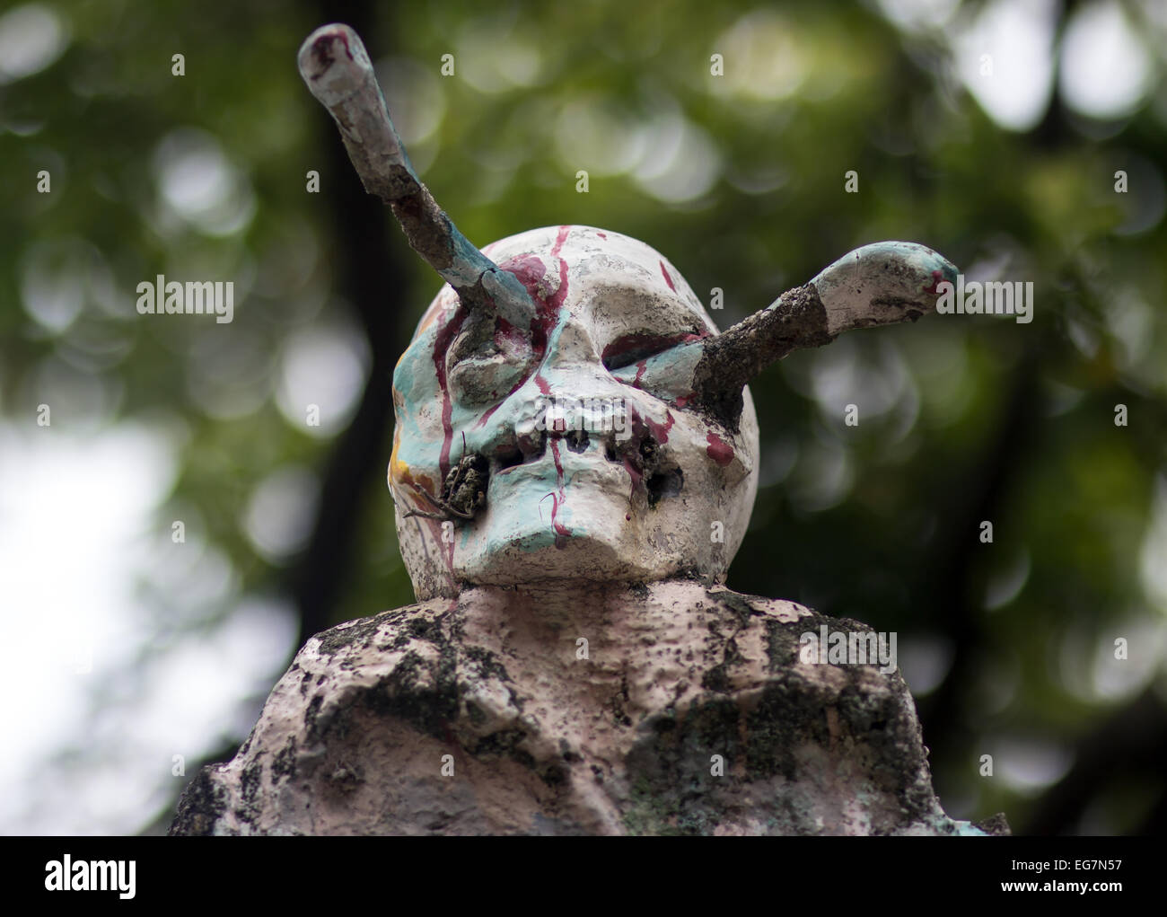 Placée sur un rocher, Haw Par Villa, Singapour Banque D'Images