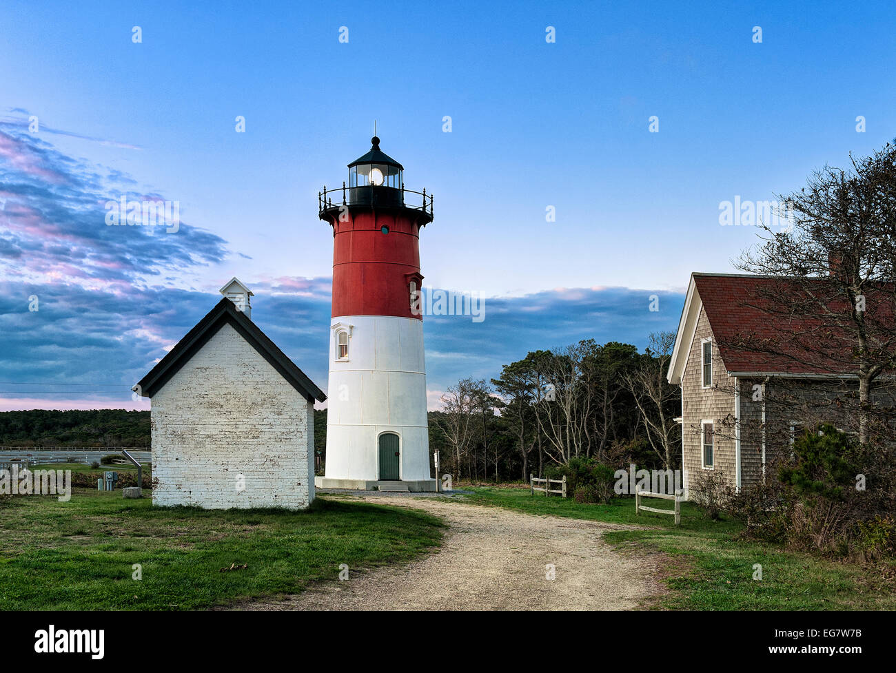 Nauset Light, Cape Cod National Seashore, Eastham, Cape Cod, Massachusetts, USA Banque D'Images
