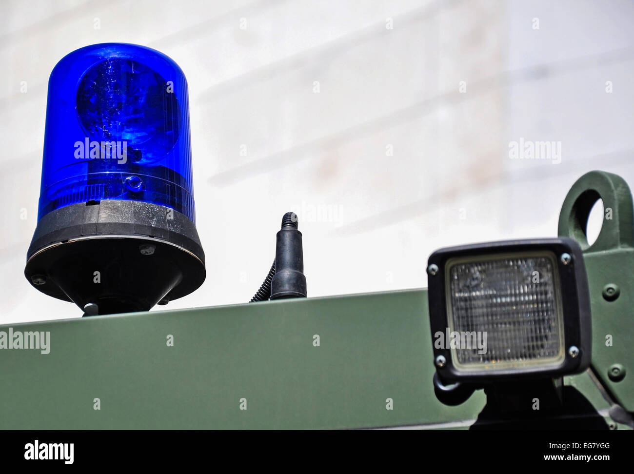 L'éclairage de secours de l'ambulance militaire Banque D'Images