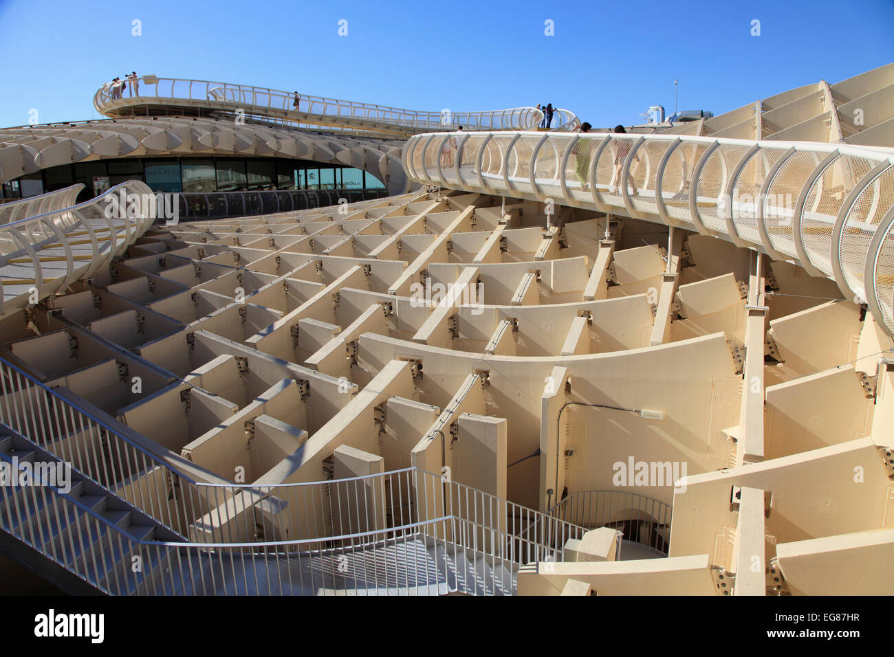 Espagne, Andalousie, Séville, le Metropol Parasol, structure en bois, JŸrgen Mayer-Hermann, architecte Banque D'Images