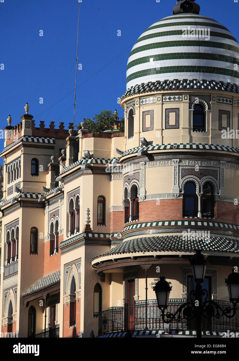 Espagne, Andalousie, Séville, son architecture traditionnelle, détail Banque D'Images