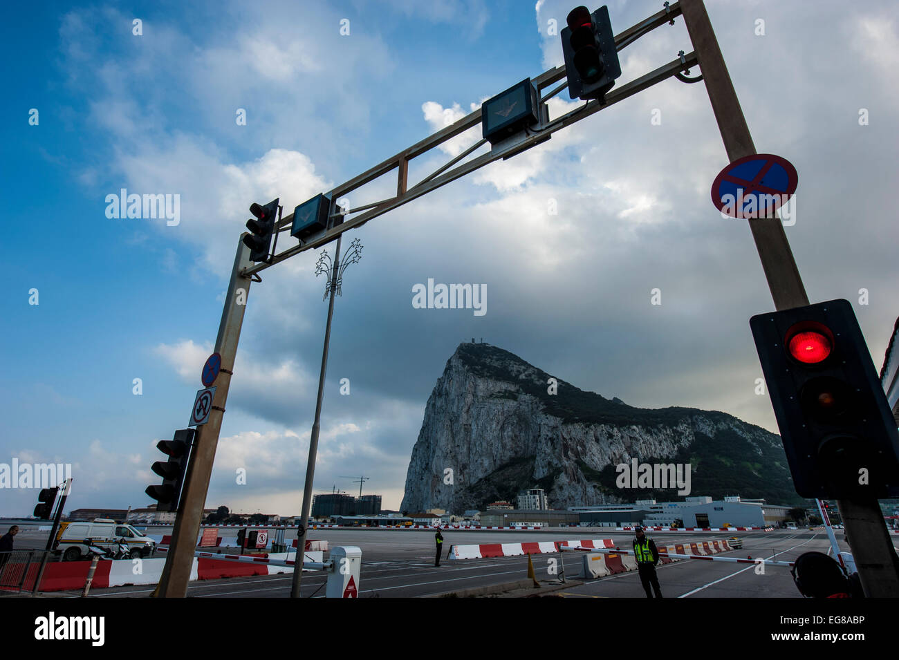 Winston Churchill Avenue, Gibraltar, l'Aéroport International de l'Europe. Banque D'Images