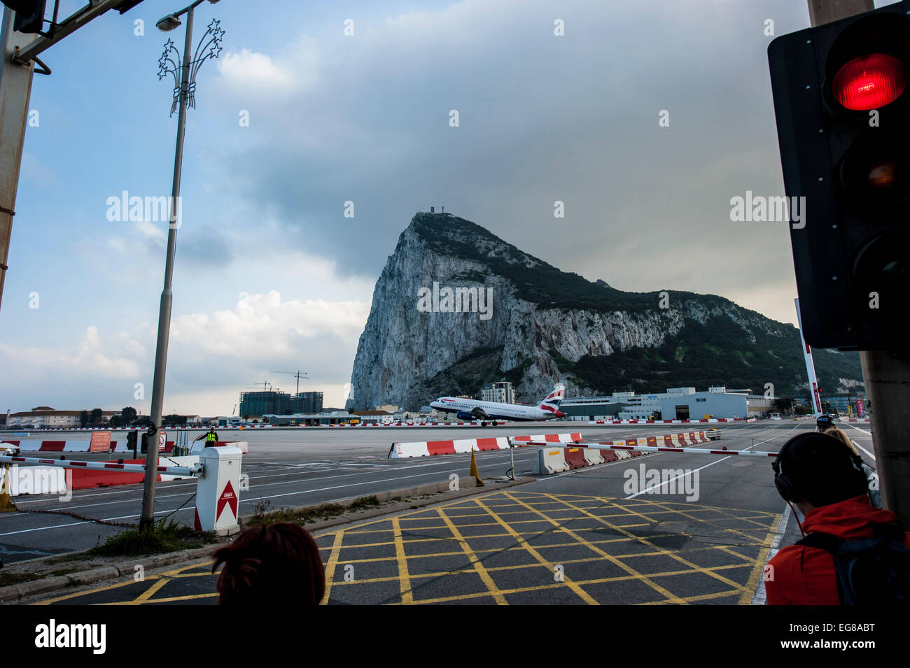 Winston Churchill Avenue, Gibraltar, l'Aéroport International de l'Europe. Banque D'Images