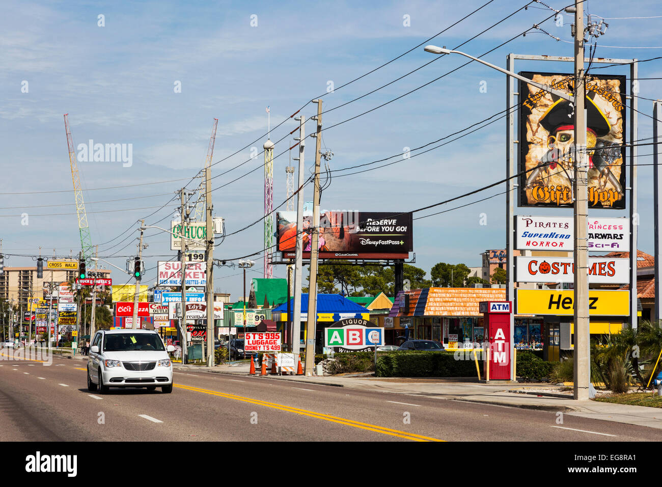 Les panneaux publicitaires sur International Drive, Orlando, Floride, USA Banque D'Images