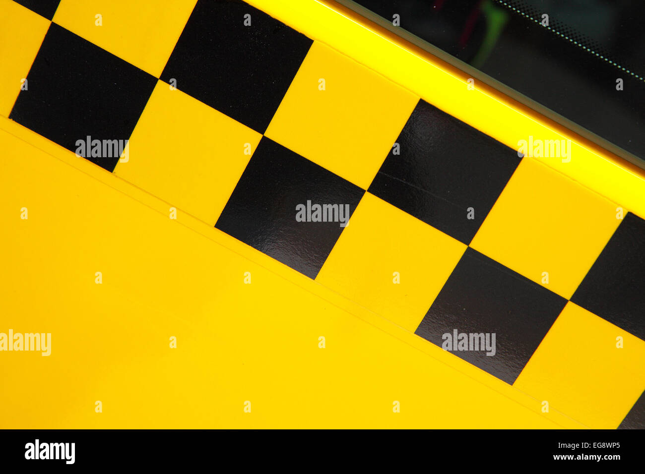 Porte de voiture de taxi avec checker Banque D'Images