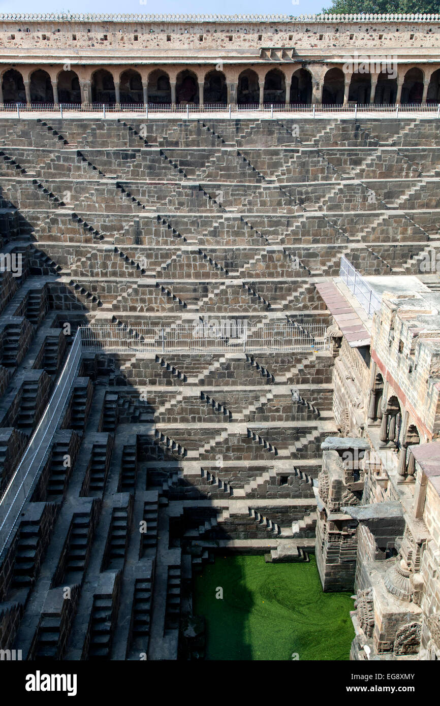 Chand Baori (étape), Abaneri, Rajasthan, Inde Banque D'Images