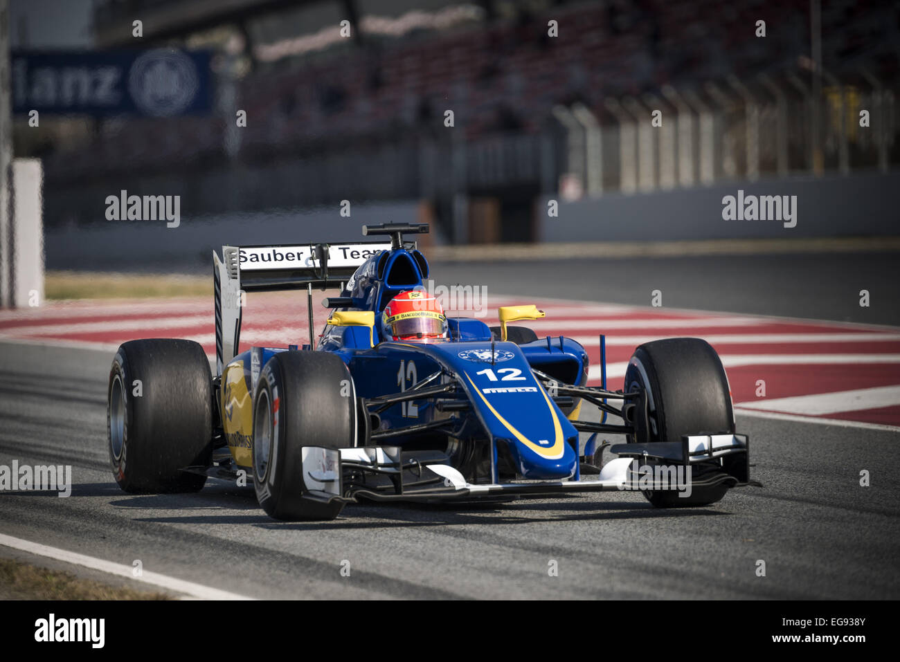 Montmelo, Catalogne, Espagne. Feb 19, 2015. FELIPE NASR (BRA) entraîne une Sauber pendant 01 jours d'avant-saison de Formule 1 essais au Circuit de Catalunya de Barcelone : Crédit Matthias Rickenbach/ZUMA/ZUMAPRESS.com/Alamy fil Live News Banque D'Images