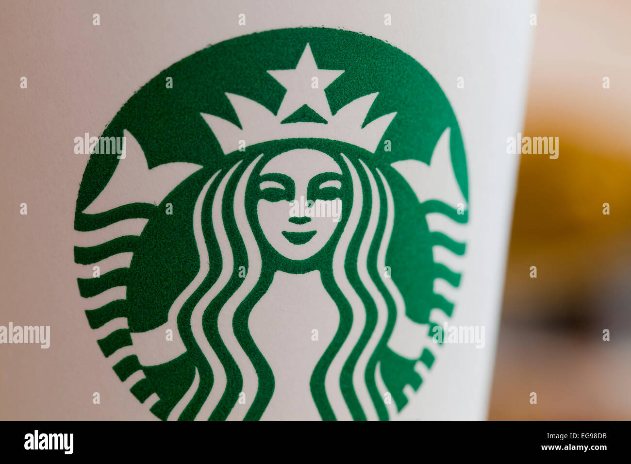 Close up of logo Starbucks Coffee cup sur Banque D'Images