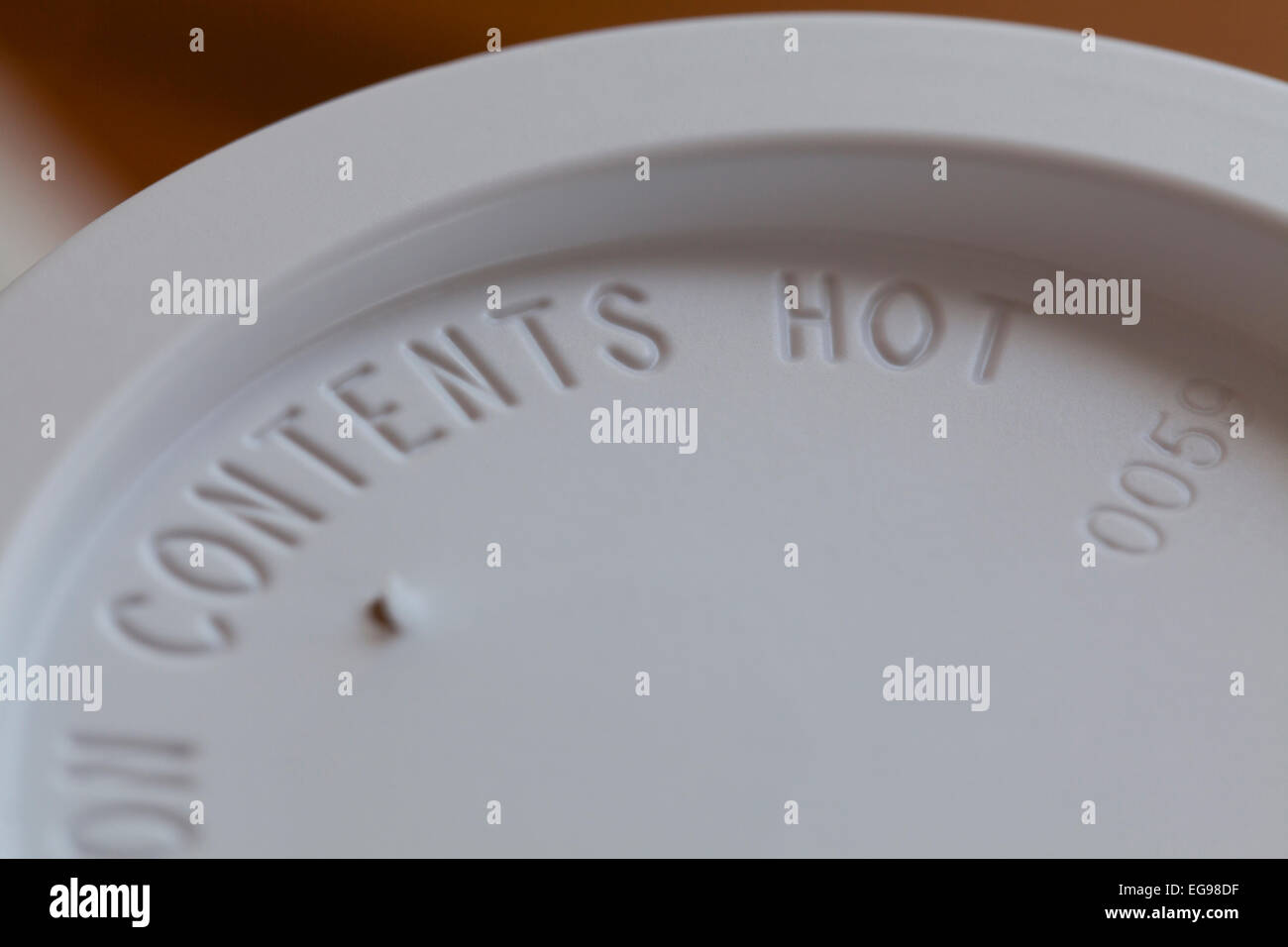 Matières Sex message d'avertissement sur le café tasse couvercle - USA Banque D'Images