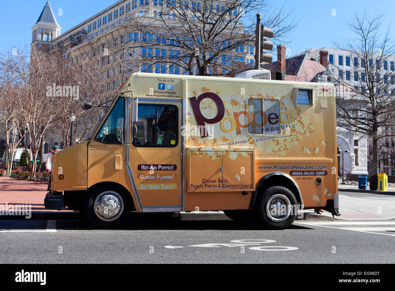 Popcorn camion alimentaire - Washington, DC USA Banque D'Images