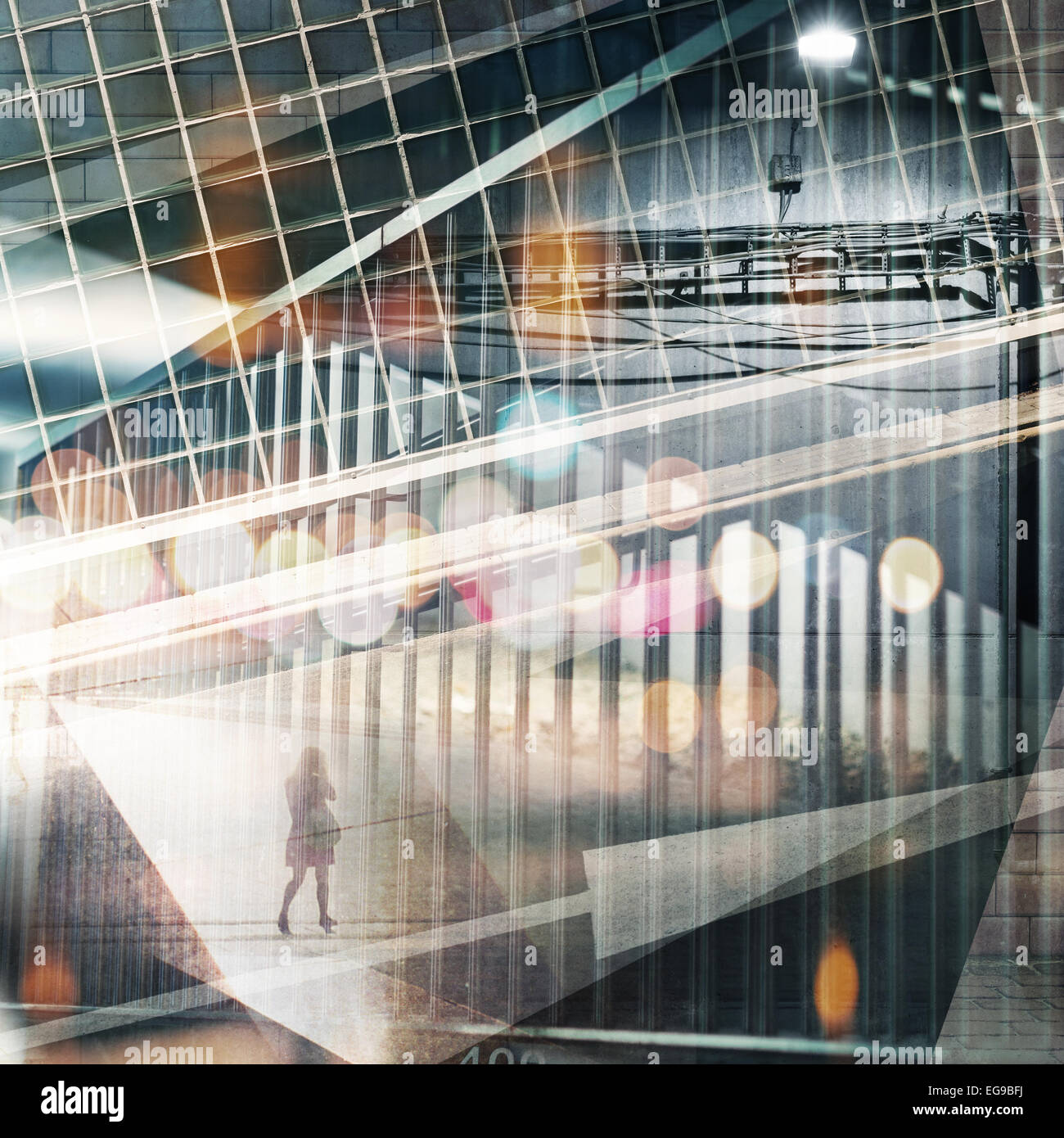 Résumé fond urbain multi-exposition. Banque D'Images