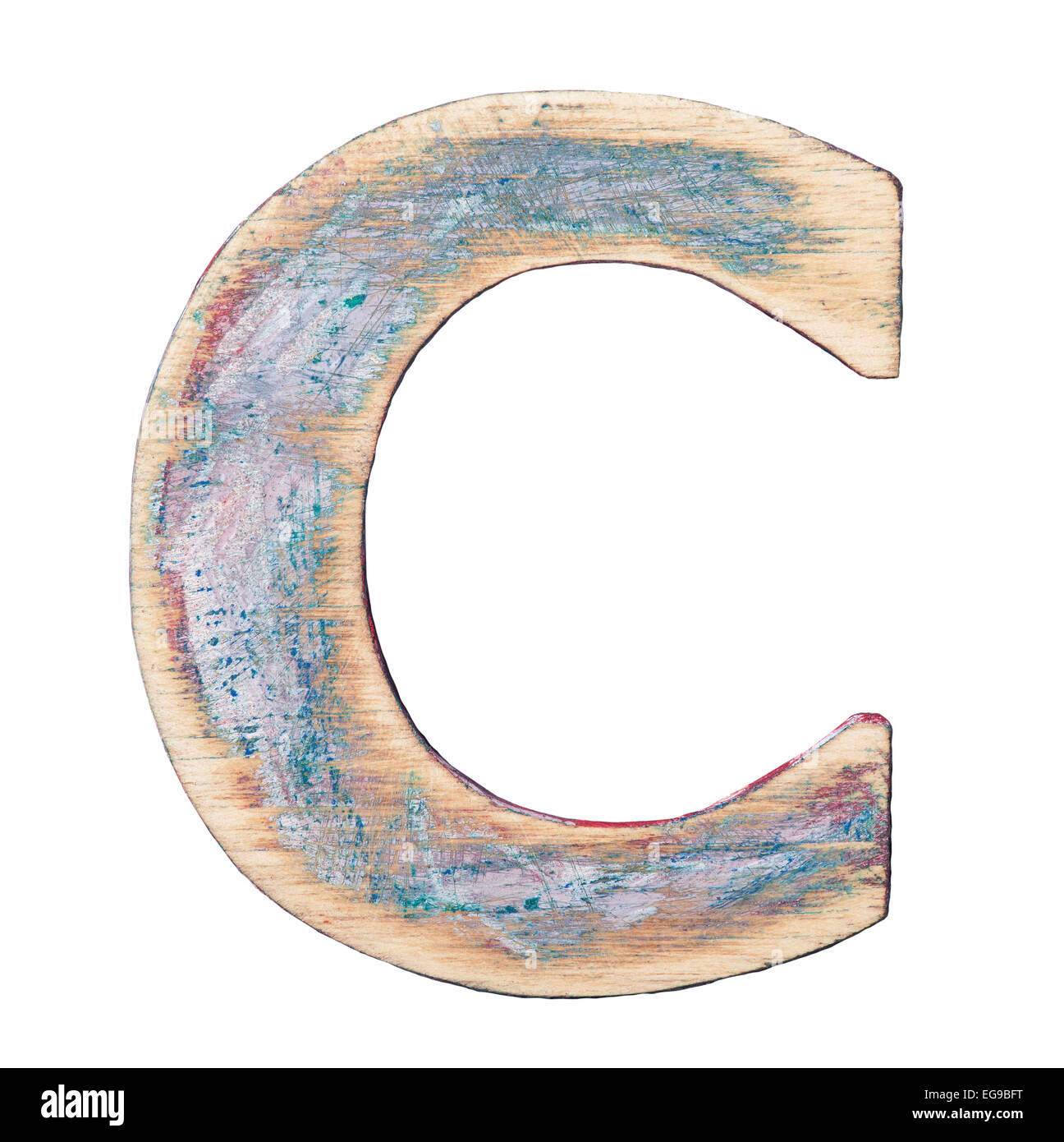 Alphabet en bois peint, lettre C Banque D'Images