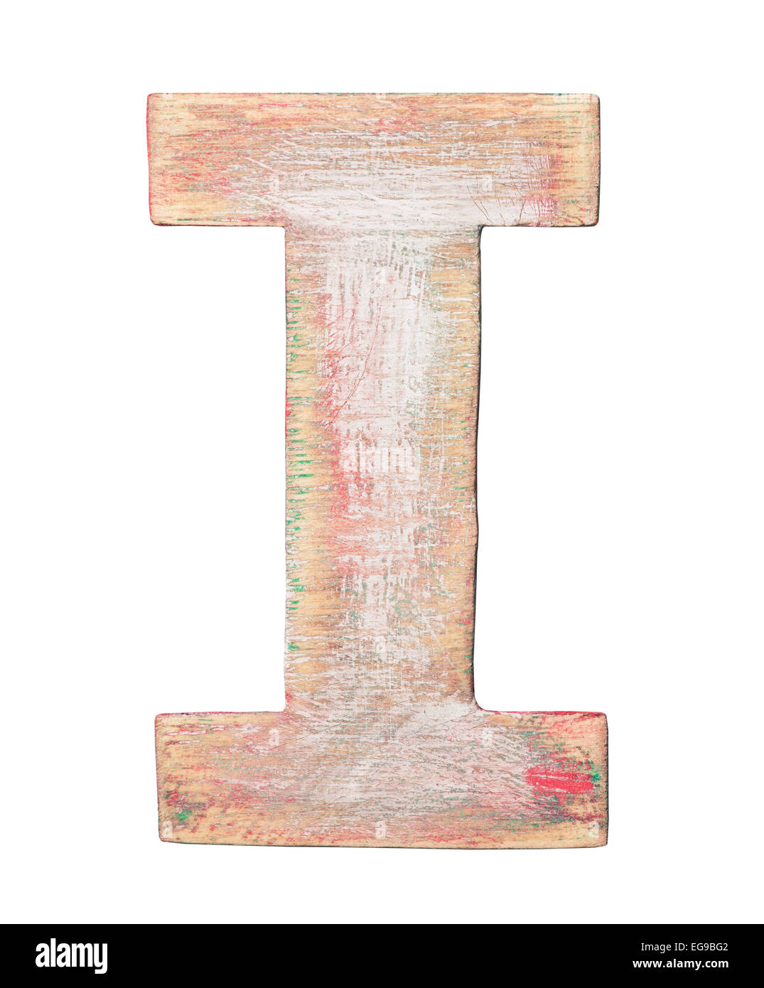 Alphabet en bois peint, lettre I Banque D'Images