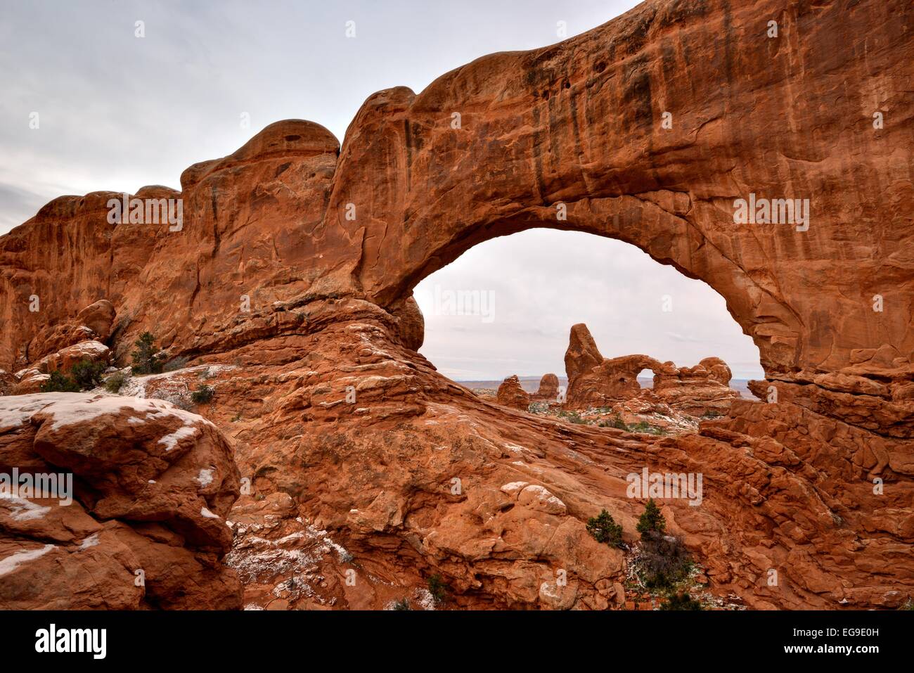 USA, Utah, Arches National Park, Turret Arch Banque D'Images