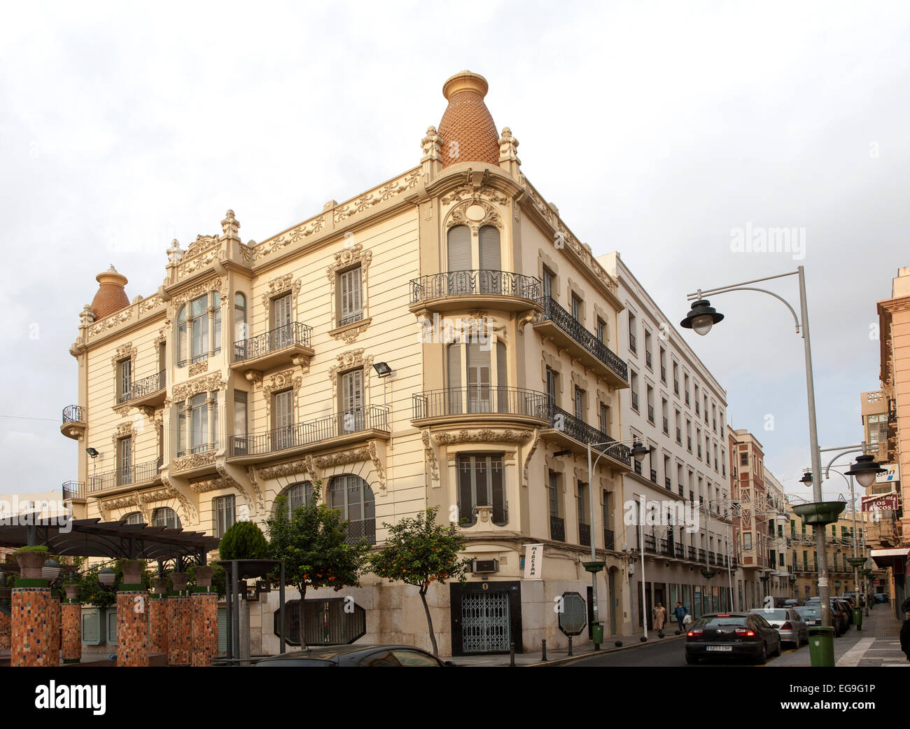 Ville État autonome de Melilla territoire espagnol en Afrique du Nord, l'Espagne -1930s'architecture moderne Banque D'Images