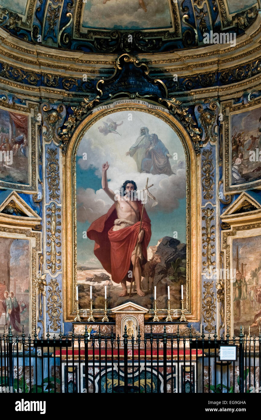 Piemonte Torino Duomo chapelle de saint Jean le Baptiste peinture de 1862 par Rodolfo Morgari Banque D'Images