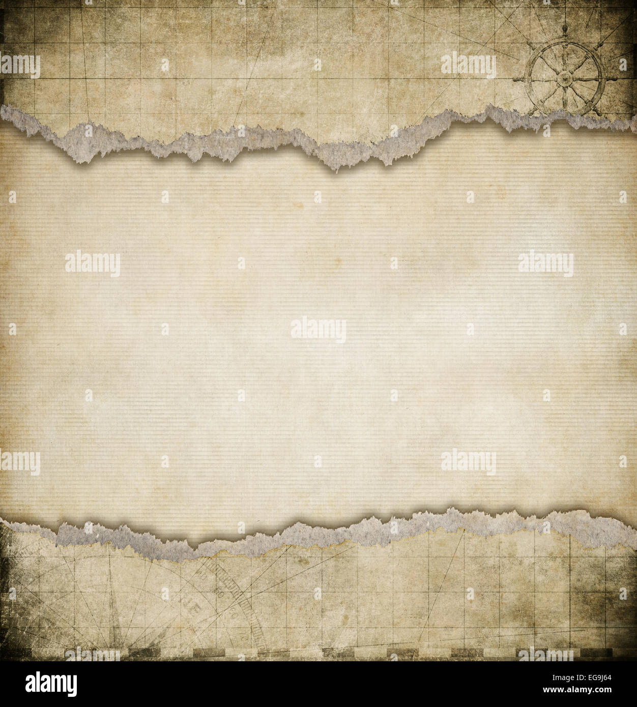 Vieux papier déchiré vintage map background Banque D'Images