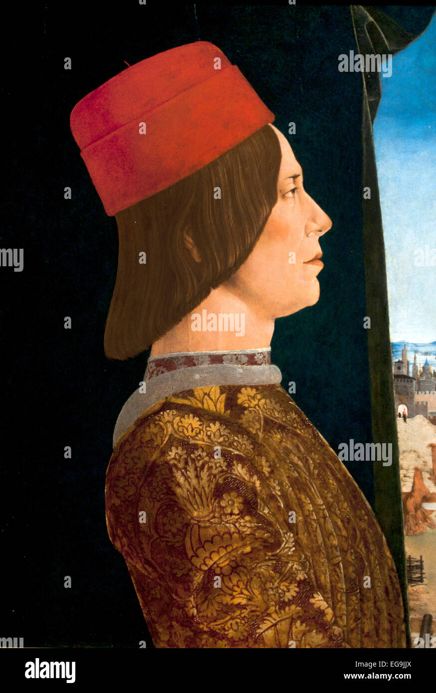 Giovanni II Bentivoglio et son épouse Ginevera Roberti, 1480 par Ercole de' Roberti. ( Roberti Bentivoglio 1443 - 1508 noble italien qui a gouverné comme tyran de Bologne à partir de 1463 jusqu'à 1506 ) Italie Moyen-Âge Médiéval Banque D'Images