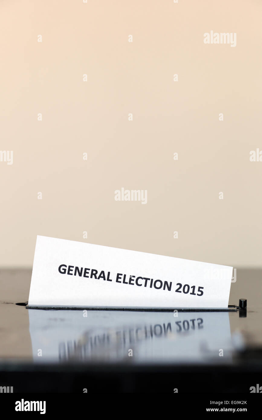 Élection générale 2015 boîte de scrutin. Banque D'Images