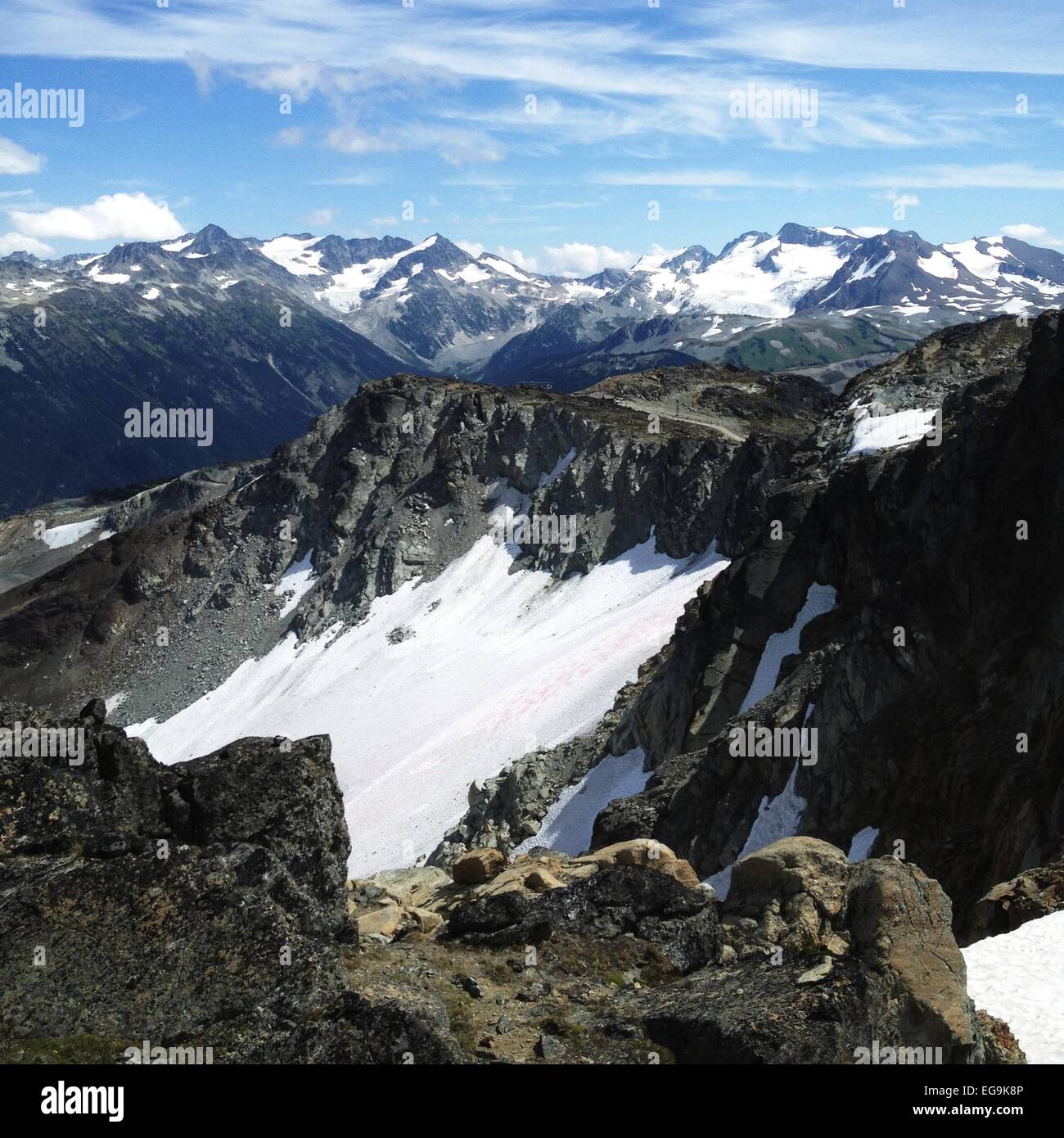 Le Canada, de la Colombie-Britannique, Whistler, de belles montagnes enneigées Banque D'Images