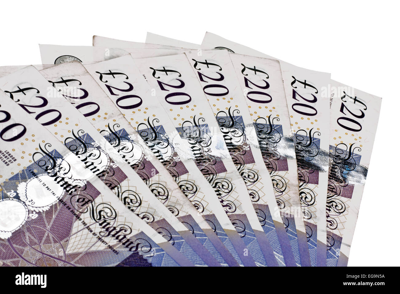 Pile de livres sterling gbp argent Banque D'Images