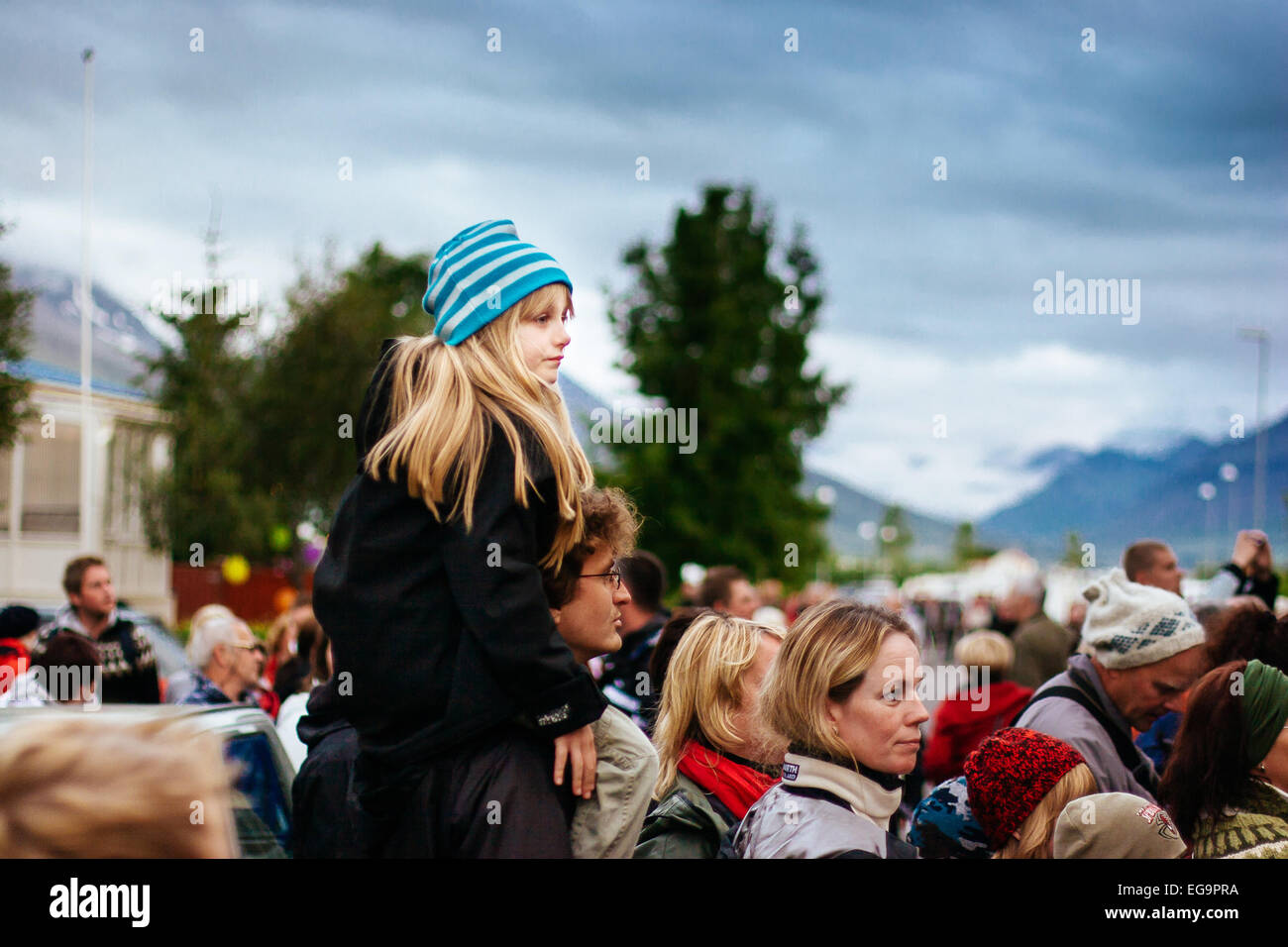 Au cours de l'été islandais fish festival en Islande, Dalvik Banque D'Images