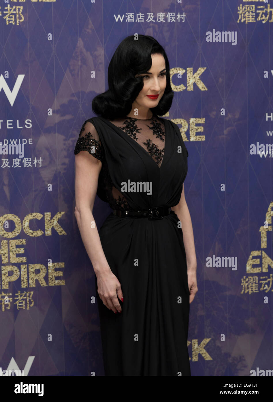NEW YORK, NY - 19 février 2015 : Dita Von Teese assiste à W Hotels le coup de 'l'empire mondial Rock' tournée pour célébrer l'ouverture de W W New York à Beijing Banque D'Images