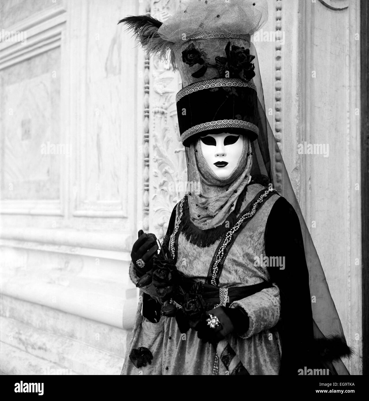 Masque à l'élégant Carnevale Veneziano Banque D'Images
