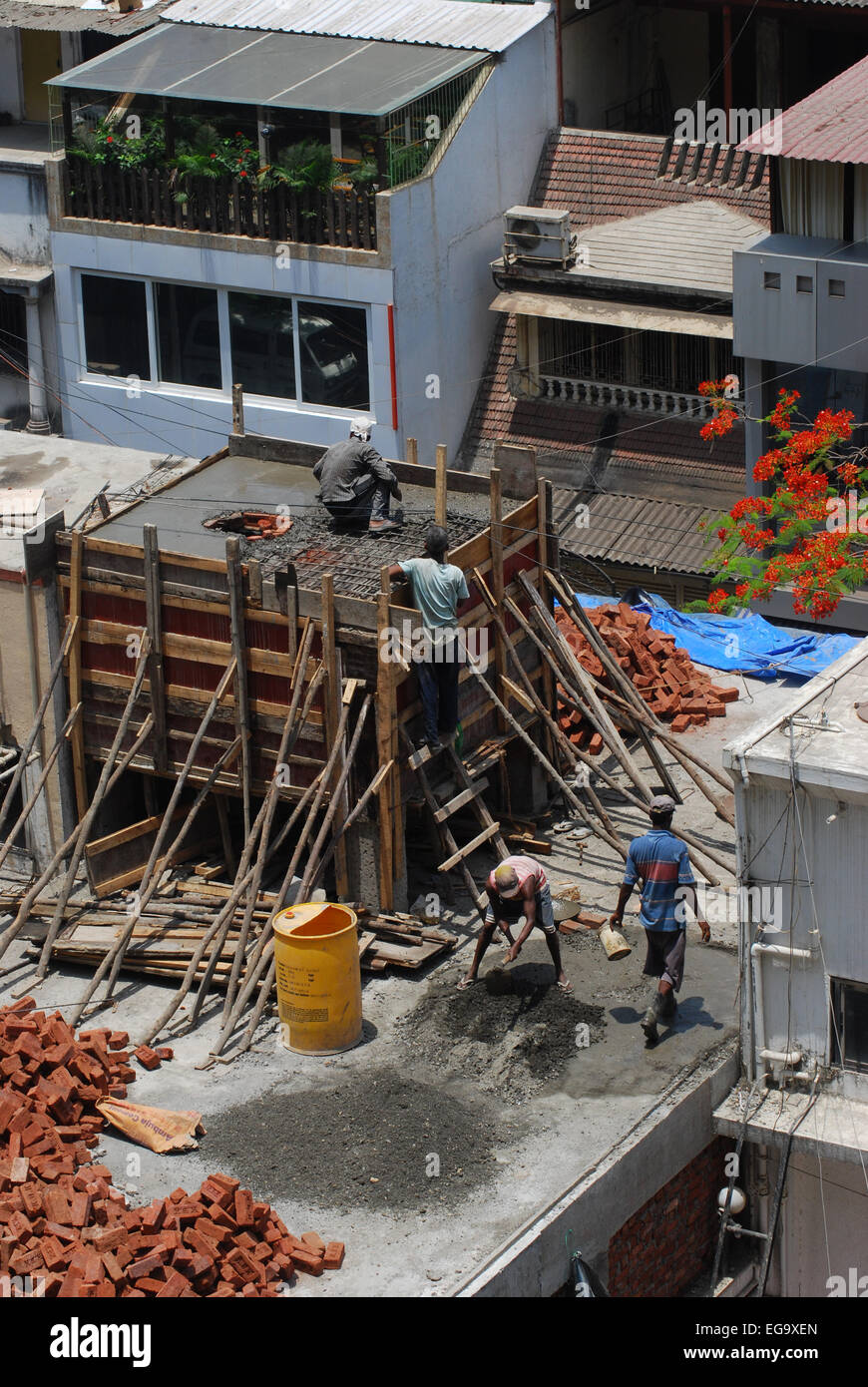 Construction en cours en Inde Banque D'Images