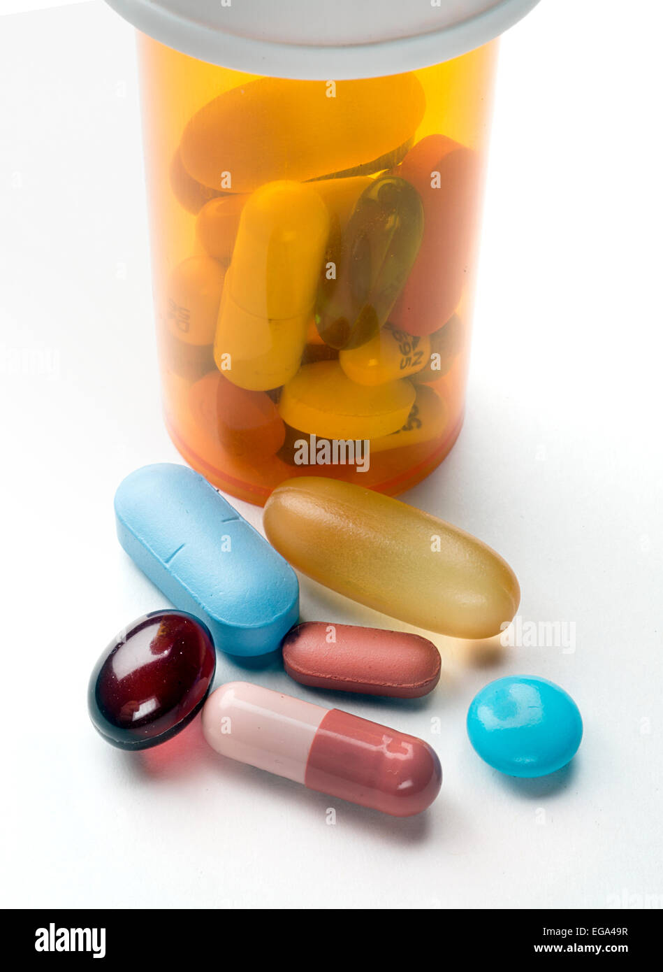 pilules, en pot Banque D'Images