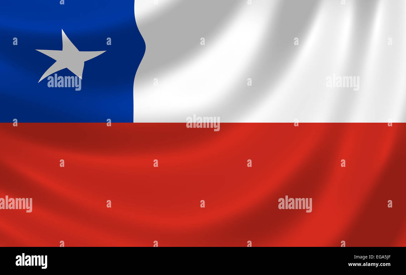 Brandissant le drapeau du Chili dans le vent Banque D'Images