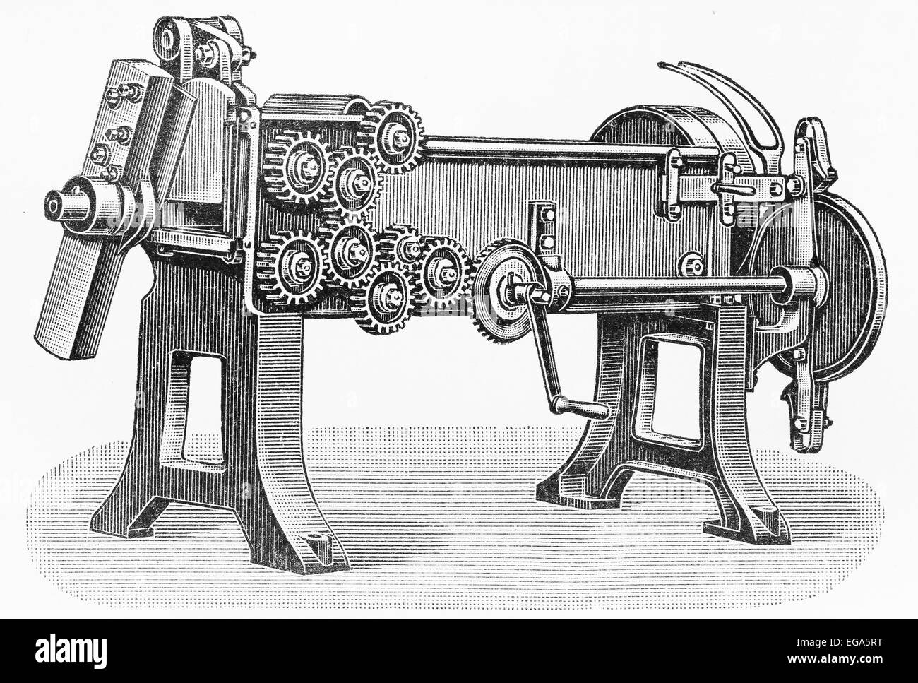 Machine de découpe de tabac vintage avec couteau du rotor de la fin du 19ème siècle Banque D'Images