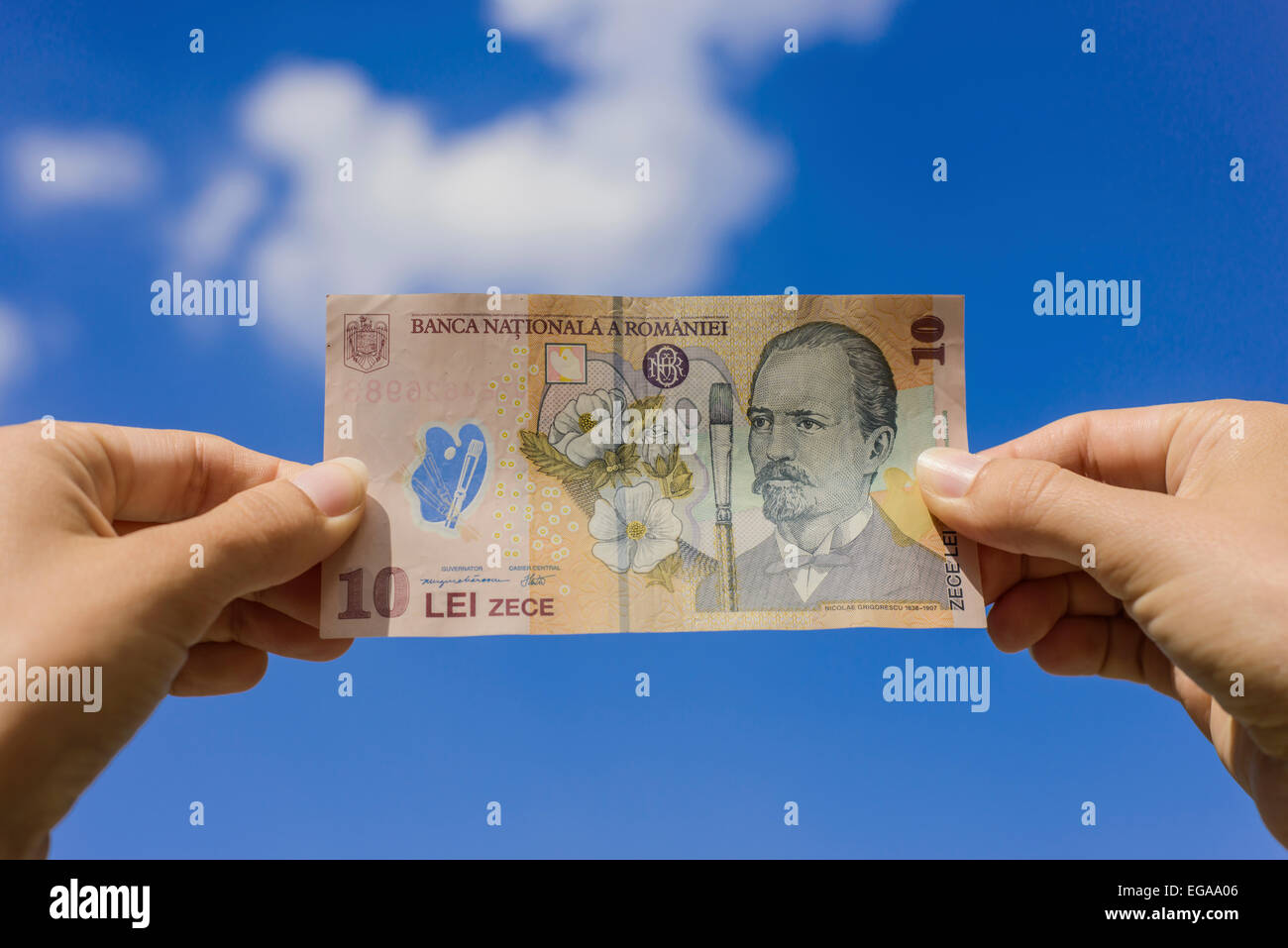 Billets en roumain Banque D'Images