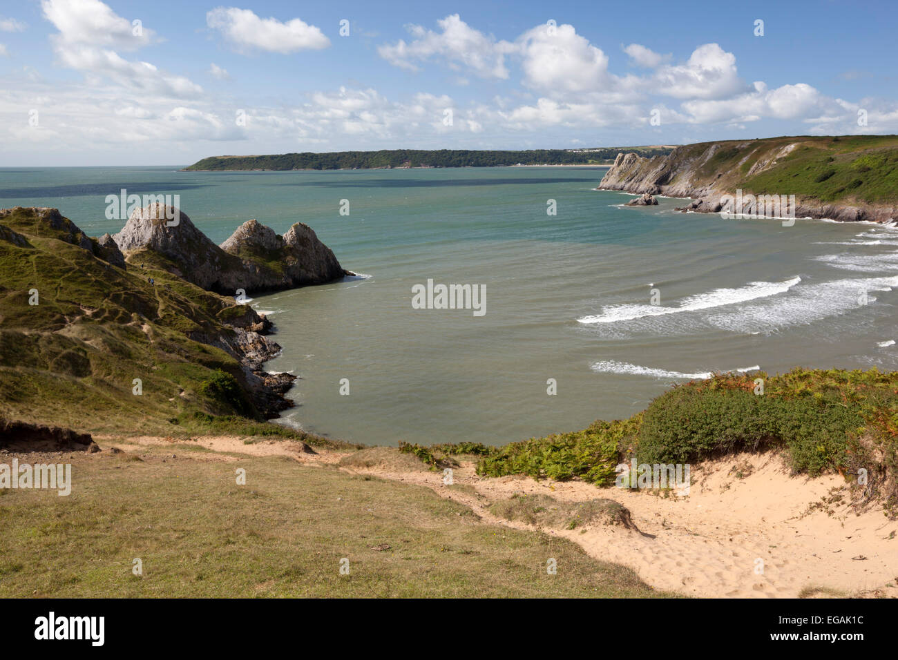 Trois falaises Bay, la péninsule de Gower, Swansea, West Glamorgan, Pays de Galles, Royaume-Uni, Europe Banque D'Images