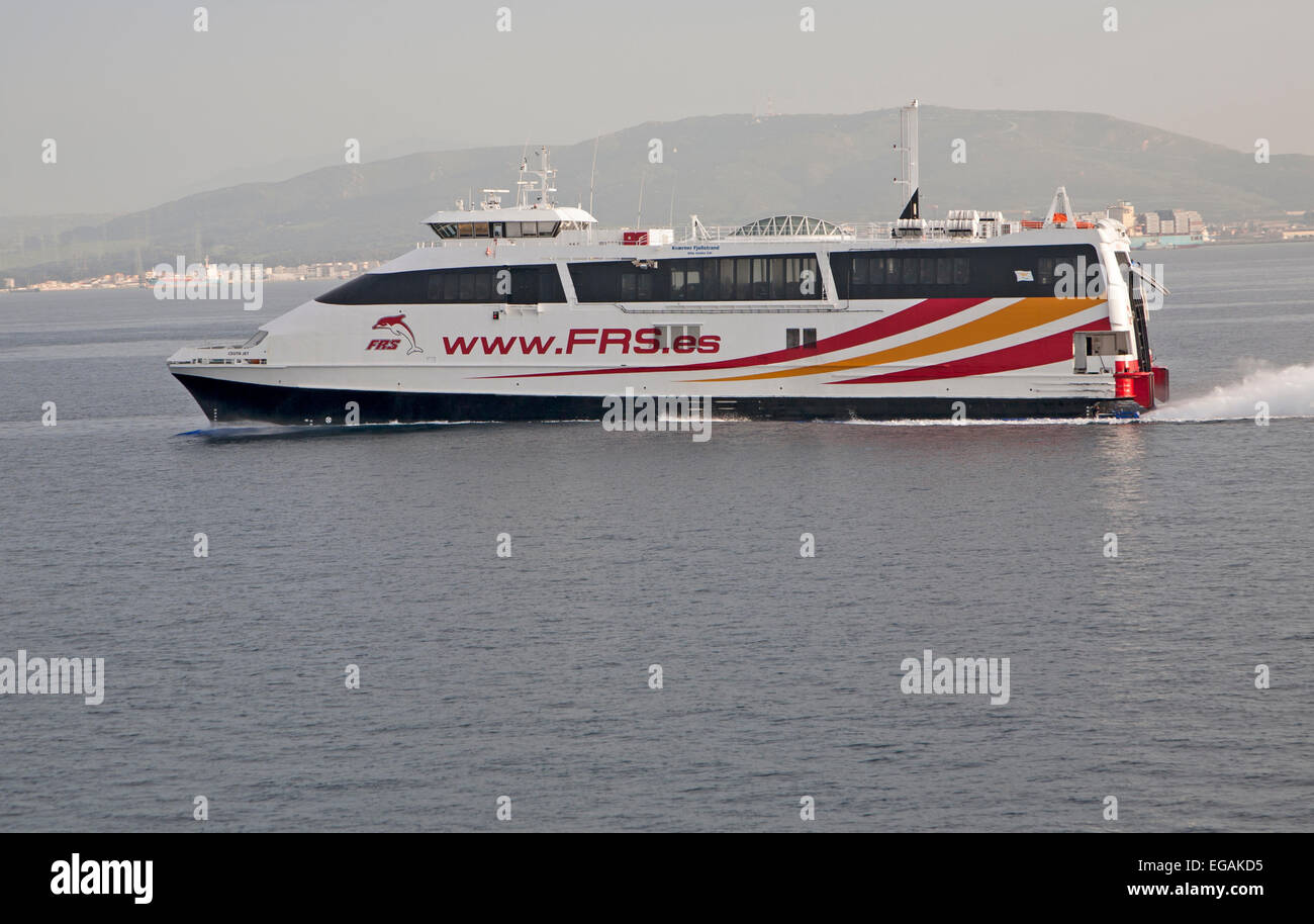FRS approche fast ferry Port d'Algeciras, Espagne Banque D'Images