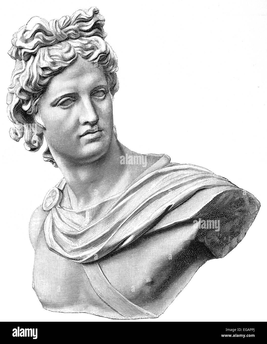 L'Apollo du Belvedere ou Pythiques Apollo, sculpture de marbre de l'Antiquité classique, Banque D'Images