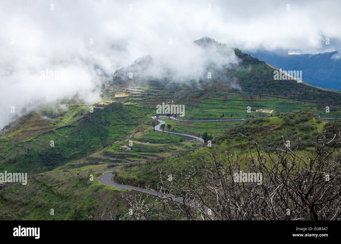 Le centre de Gran Canaria, Morro de Armonia et Barranco de las Nieves Banque D'Images