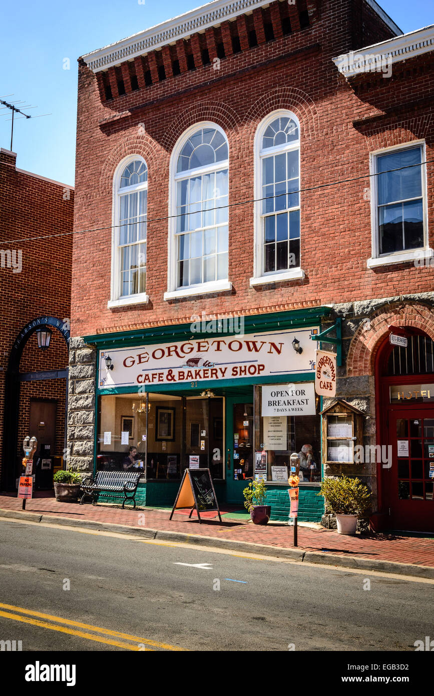 Georgetown Cafe & Bakery, 19, rue King Sud, Leesburg, Virginia Banque D'Images