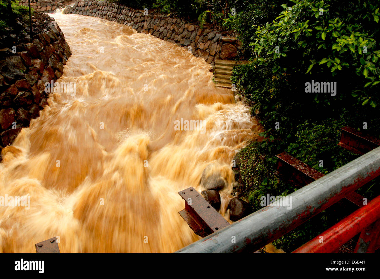 Flash flood, Maurice Banque D'Images