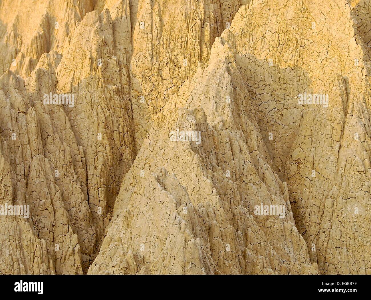 Le gros plan de formations badlands dans le sud de Taïwan Banque D'Images