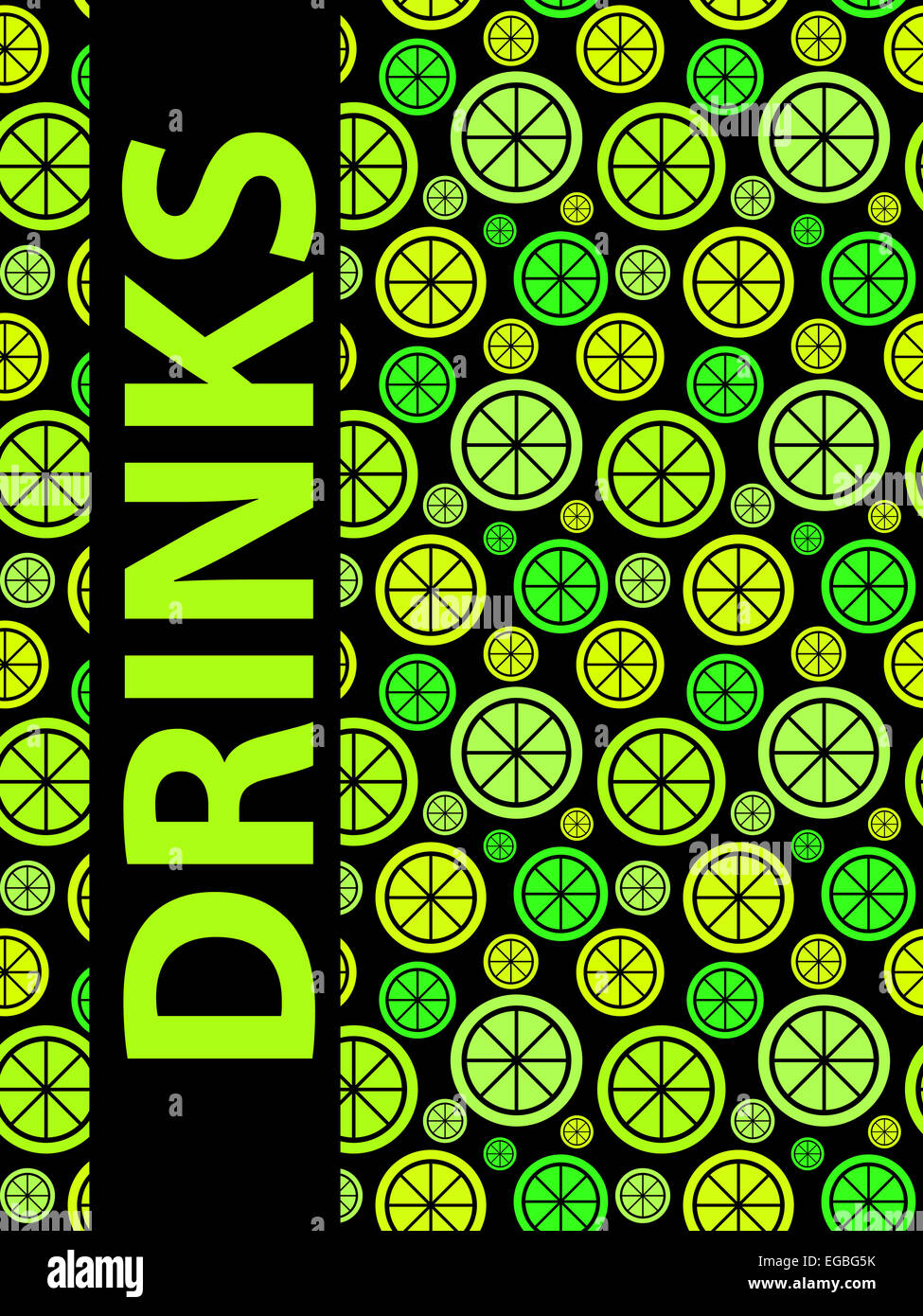 Arrière-plan de menu boissons Vector Illustration Banque D'Images