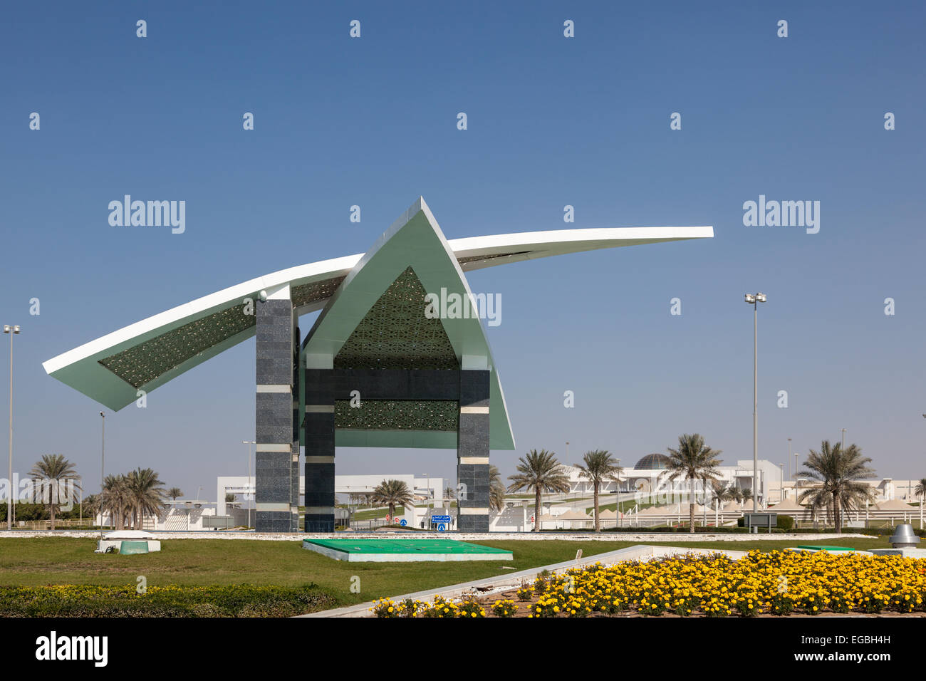 Monument à l'Aéroport International d'Abu Dhabi Banque D'Images